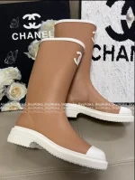 Chanel Barbie Princess Boots~ 2025N Hot Drop New Colorway Color-Block Logo Rain Boots Imported Original Mold Special Waterproof Material - Image 20