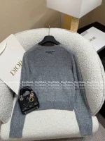 Dior 2025 Early Fall/Winter Collection ⭐️ Round Neck Embroidered Letter Logo Pullover Cashmere/Wool Blend Knit Sweater - Image 21
