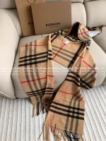 BURBERRY 2025 Fall/Winter Collection 🧣 Classic Plaid Fringe Chain-Tassel Cape Scarf - A Must-Have for the Stylish Woman~ Imported Wool & Cashmere Blend Premium Quality - Image 24