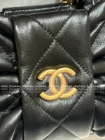 Chanel "Hot Drop 🎀" 2025 Bow & Metal Logo Chain Bag ⛓️ Stunning Jennie-Inspired Style in Imported Genuine Lambskin/Silk Velvet - Image 29