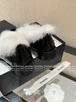 Chanel 2025 Fall/Winter CoCo Neige Ski Collection 🦙 New Season Imported Australian Long-Haired Wool Loafers for Women - Image 32