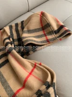 BURBERRY 2025 Fall/Winter Collection 🧣 Classic Plaid Fringe Chain-Tassel Cape Scarf - A Must-Have for the Stylish Woman~ Imported Wool & Cashmere Blend Premium Quality - Image 22