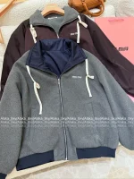 miumiu 2025 Early Fall/Winter Collection 🤎 Reversible Windproof & Water-Resistant Letter Logo Jacket - Image 30