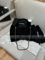 Chanel "Hot Drop 🎀" 2025 Bow & Metal Logo Chain Bag ⛓️ Stunning Jennie-Inspired Style in Imported Genuine Lambskin/Silk Velvet - Image 28
