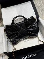 Chanel "Hot Drop 🎀" 2025 Bow & Metal Logo Chain Bag ⛓️ Stunning Jennie-Inspired Style in Imported Genuine Lambskin/Silk Velvet - Image 27