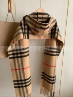 BURBERRY 2025 Fall/Winter Collection 🧣 Classic Plaid Fringe Chain-Tassel Cape Scarf - A Must-Have for the Stylish Woman~ Imported Wool & Cashmere Blend Premium Quality - Image 21