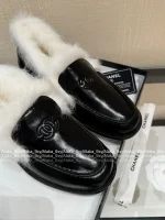 Chanel 2025 Fall/Winter CoCo Neige Ski Collection 🦙 New Season Imported Australian Long-Haired Wool Loafers for Women - Image 29