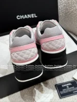 Chanel 2025 Fall/Winter Collection 🖤 Imported Leather Mesh Detail Block Heel Logo Sneakers for Women - Image 41