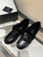 Chanel 2025 Fall/Winter CoCo Neige Ski Collection 🦙 New Season Imported Australian Long-Haired Wool Loafers for Women - Image 28