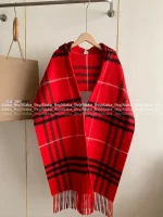BURBERRY 2025 Fall/Winter Collection 🧣 Classic Plaid Fringe Chain-Tassel Cape Scarf - A Must-Have for the Stylish Woman~ Imported Wool & Cashmere Blend Premium Quality - Image 40