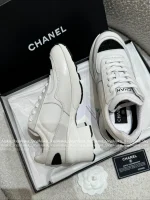 Chanel 2025 Fall/Winter Collection 🖤 Imported Leather Mesh Detail Block Heel Logo Sneakers for Women - Image 39