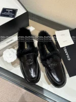 Chanel 2025 Fall/Winter CoCo Neige Ski Collection 🦙 New Season Imported Australian Long-Haired Wool Loafers for Women - Image 42