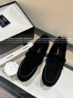 Chanel 2025 Fall/Winter CoCo Neige Ski Collection 🦙 New Season Imported Australian Long-Haired Wool Loafers for Women - Image 41