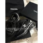 Chanel 2025 Fall/Winter Collection 🖤 Imported Leather Mesh Detail Block Heel Logo Sneakers for Women - Image 43